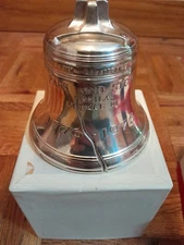 Vintage F.B Rogers Silver Co Metal Liberty bell coin bank Silver Plate