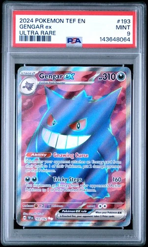 PSA 9 Gengar Ex Ultra Rare #193 2024 Pokemon Temporal Forces 143648064