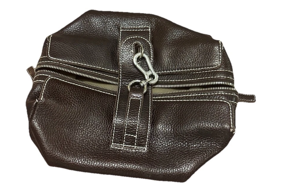 Bosca Brown Leather Toiletry Dark Brown Travel Tote Vintage Men’s Womens unisex - Image 2 of 4