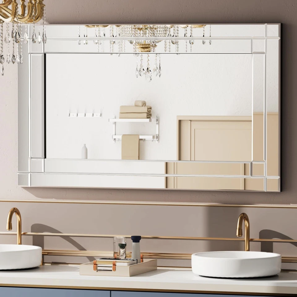 18" x 30"Frameless Rectangular Wall Mirror,Polished Beveled Edge Decorative M... - Image 2 of 4