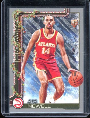 2025-26 Topps Holiday Asa Newell RC Silver Glitter Atlanta Hawks