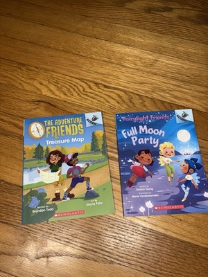 lot of 2 books adventure friends treasure map fairy light full moon party PB