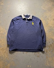 Vintage 90s Polo Ralph Lauren Big Pony Rugby Long Sleeve Shirt-Size Large