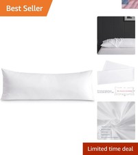 Soft  Breathable 800 Thread Count Cotton Body Pillow Case 21x54 - Elegant White