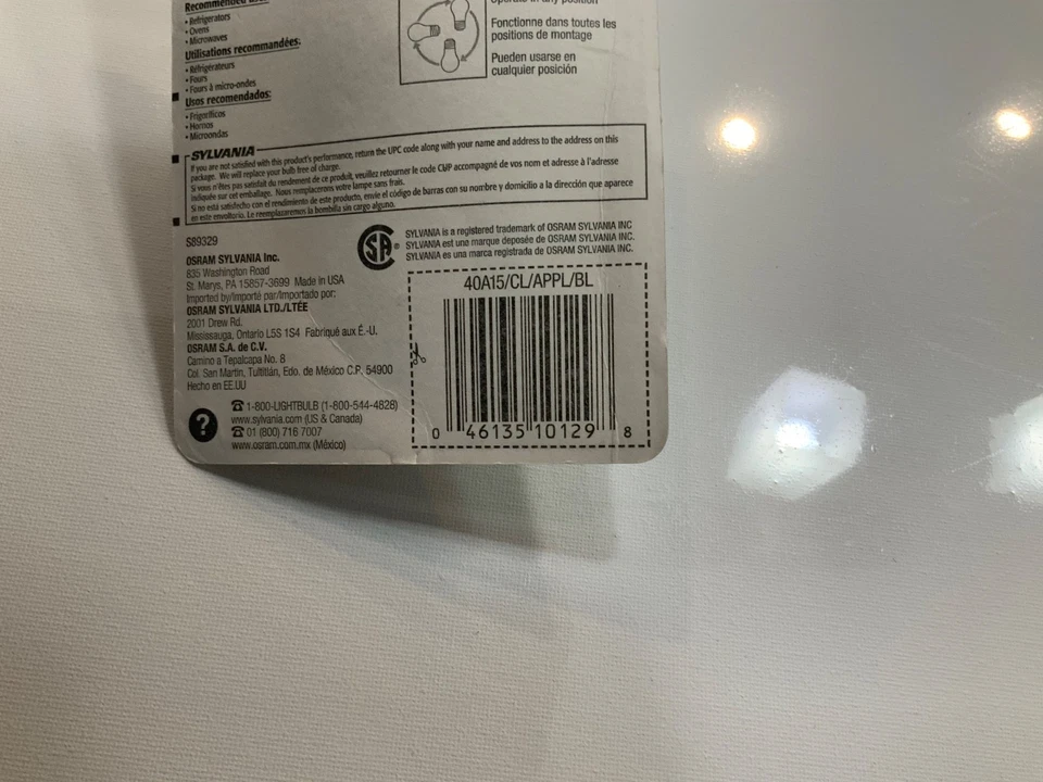  Sylvania 40W Appliance Light Bulb A15 For Refrigerators & Ovens E26 Medium Base - Image 3 of 3