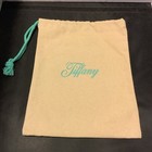 TIFFANY & CO. White Canvas Pouch With Blue Drawstring New 8.5” X 10.5”