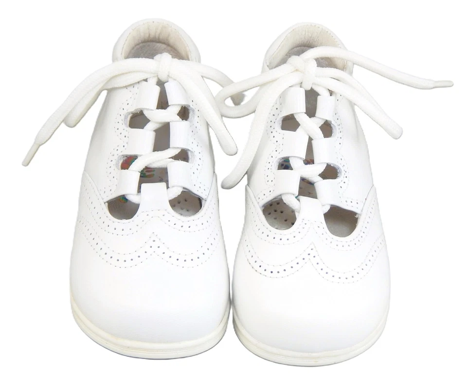 DE OSU - España - Bebé Niño/Niña Blanco Cuero Vestido Ghillie Botas -Europeas-Talla 5, 6 Foto 3 de 4