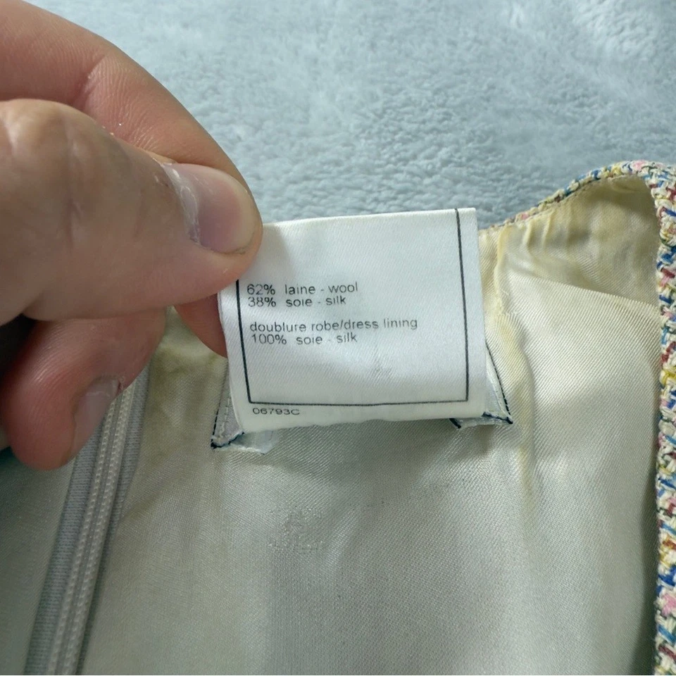 Vestido Chanel Boutique Para Mujer Talla Pequeña US/36 EU 62% Lana y 38% Lana Tweed Foto 3 de 4