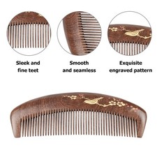 Wooden Hair Comb Fine Tooth Wood Comb For Women No Static Natural OWYL