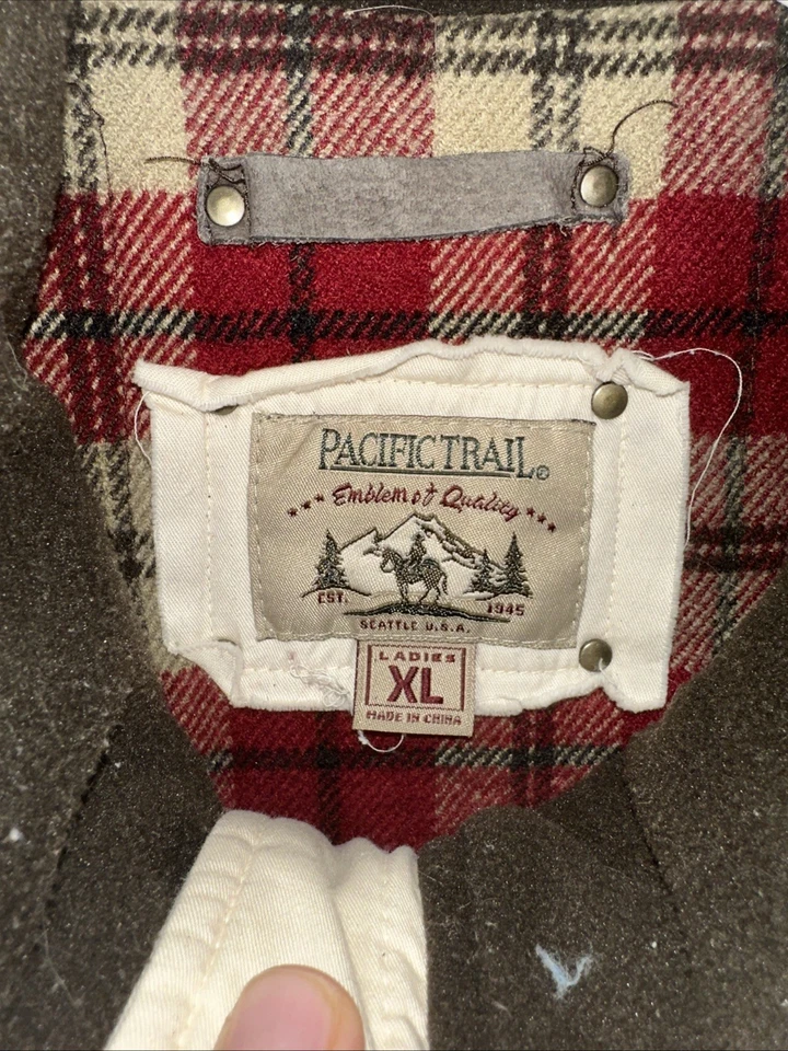 Abrigo Pacific Trail Para Mujer XL Gris Invierno Franela Forrado Con Capucha Cremallera Completa Foto 4 de 4