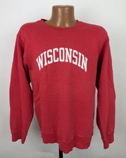Vintage Champion Sweatshirt Mens XL 80s 90s USA Made Wisconsin Flocked Print