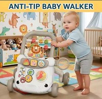 Baby Walker with Activity Play Panel Multifunctional Push Learn Toy
