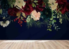 3D Retro Floral Wallpaper Wall Mural Removable Self-adhesive Sticker9145