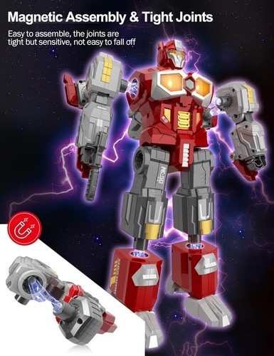 3-in-1 Magnetic Robot & Dinosaur Toy Set with Sounds - Perfect Gift for Kids - Picture 5 of 8