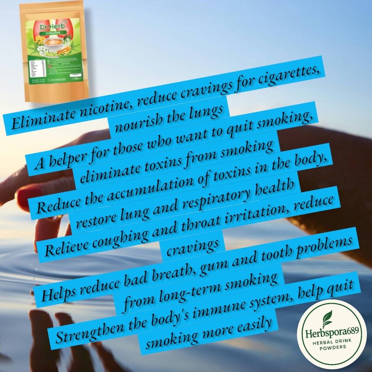 TEA for stop smoking Reduce cravings for cigarettes and restore lungs 3 of  Pack