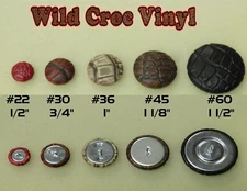WILD CROC  FAUX UPHOLSTERY BUTTONS-PRONG-DURA SNAP-WIRE EYE-Size-22-30-36-45-60