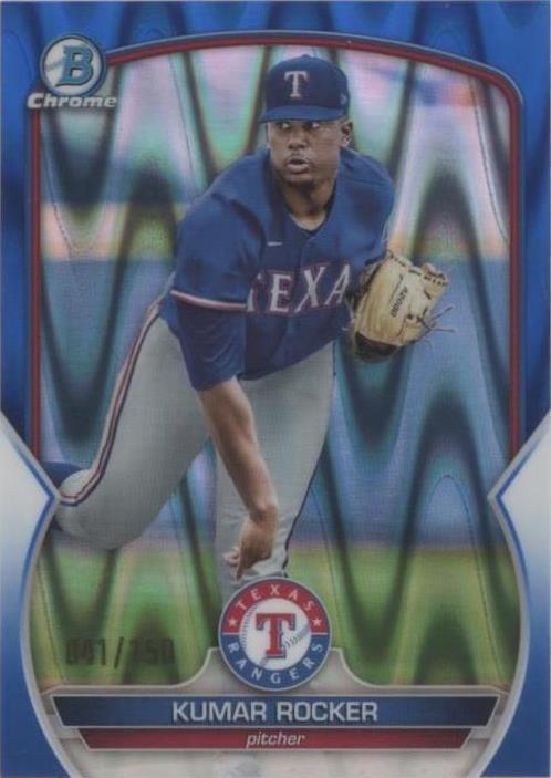 2023 Bowman - Chrome Prospects Kumar Rocker #BCP-39 Blue RayWave ...