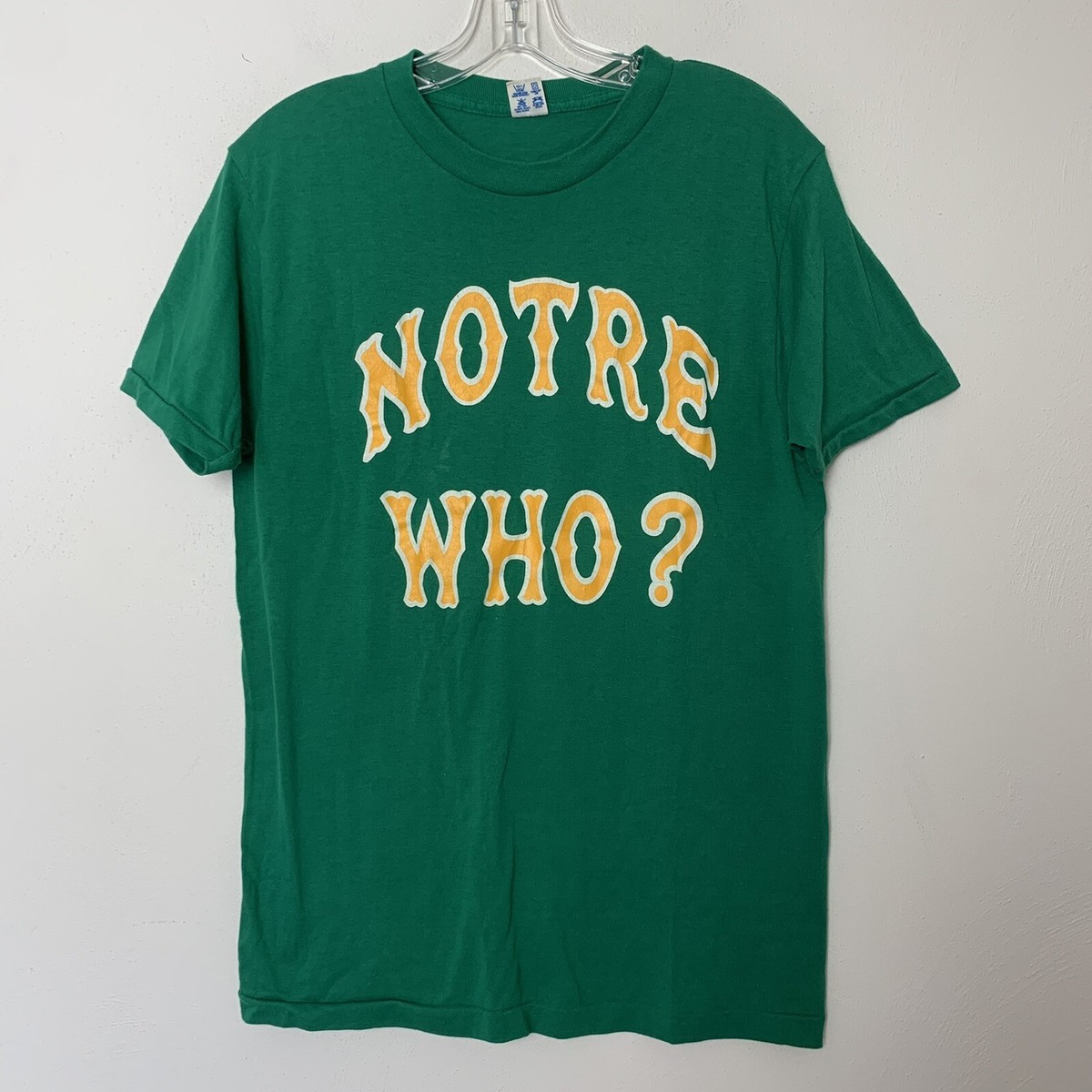 Vintage 80s Champion SZ L Notre Dame Notre Who ? T Shirt College