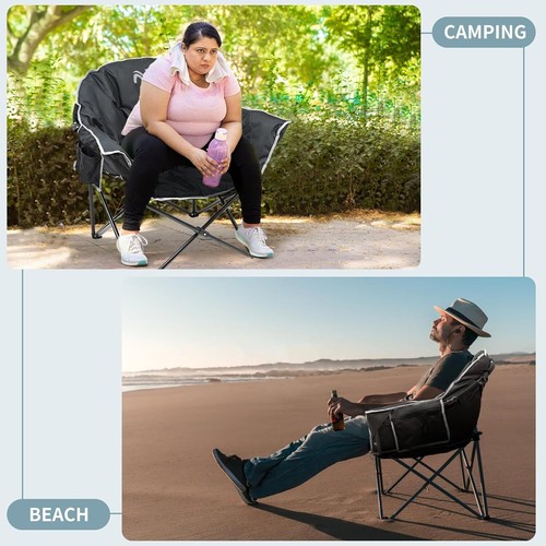 Silla de Camping Plegable de Gran Tamaño SLSY, Sillas de Camping Portátil de Gran Tamaño para Adultos - Imagen 10 de 49