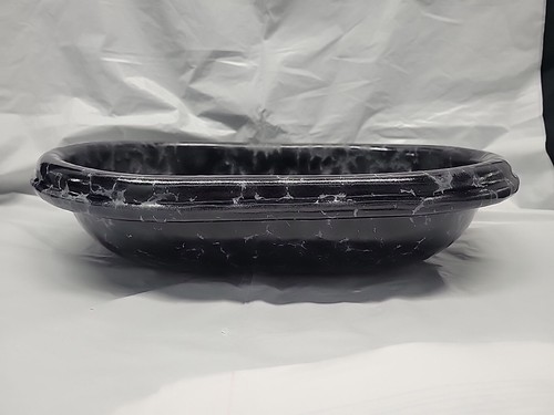 Bennington Potters Lg Oval Black Agate Serving Bowl 15"x 11” Vermont 2041 #5399 - Picture 3 of 24