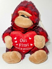 DanDee Gorilla Plush Our First Valentine Love Monkey Ape Stuffed Animal Red TAGS