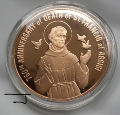 St. Francis of Assisi ''Lord, Make Me An Instrument of Your Peace'' Bronze Medal