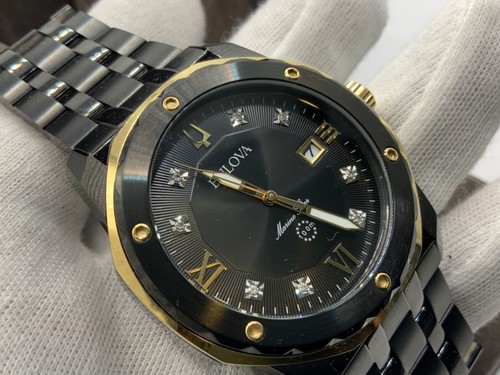 Bulova Marine Star Diamant Herren schwarz IP Armbanduhr UVP £379,00 - Bild 2 von 14