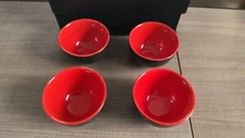 Set of 4 Black/Red Round Rice/Soup Bowls in Black Box NEW!