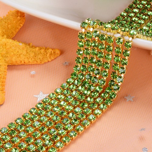10 Yard SS16 Crystal Clear Glass Rhinestone DIY Close Chain Trim Sewing Craft - Picture 31 of 33
