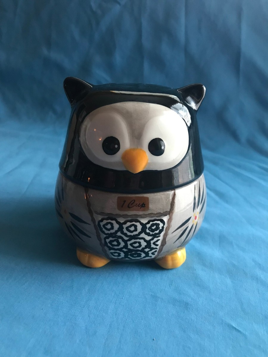 Pre-Owned 5-Piece Temptations Old World Owl Ceramic Measuring Cup