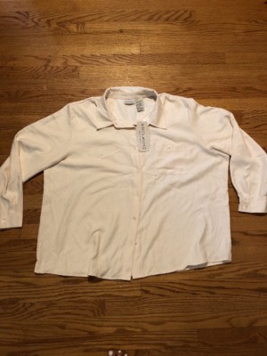 WHITE STAG PLUS Ivory Delicate Woven Shirt Top Blouse Womens Size 26W 28W  #c5