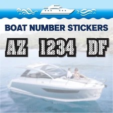 2pcs Custom Watercraft Number Boat Registration Stickers 3 inch Line