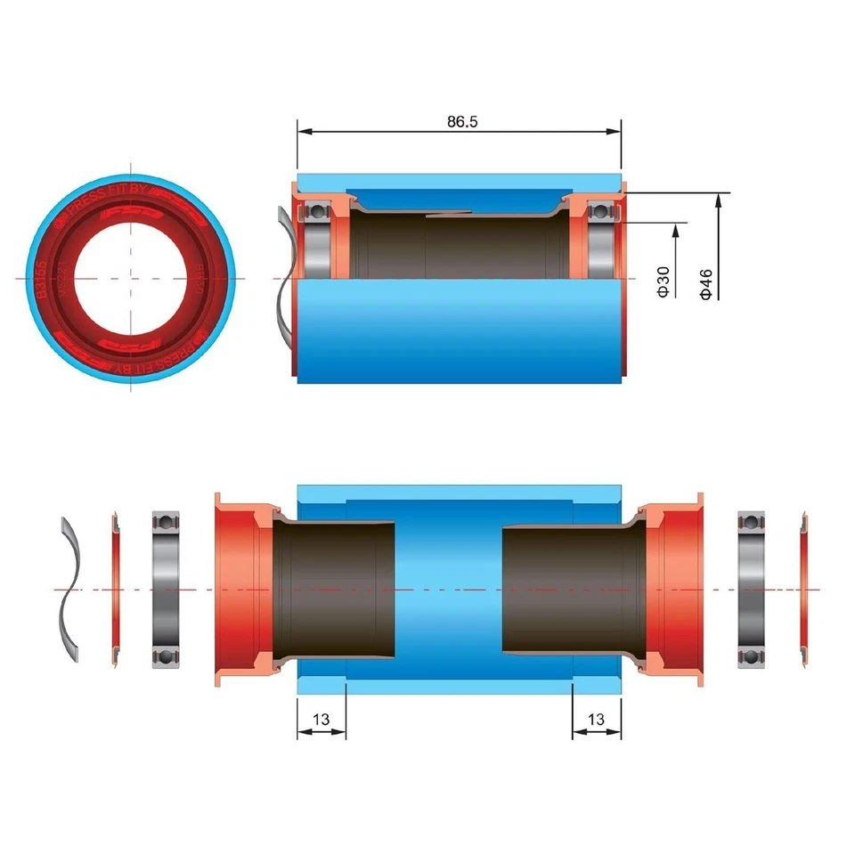 FSA PF30 Bottom Bracket Pressfit Road 68/92 MM BB30 BB386 Bbright - New - Image 4 of 4