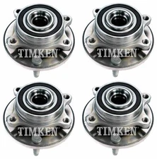 Front and Rear Wheel Bearing & Hub Assembly Kit Timken For Lincoln MKT FWD HD