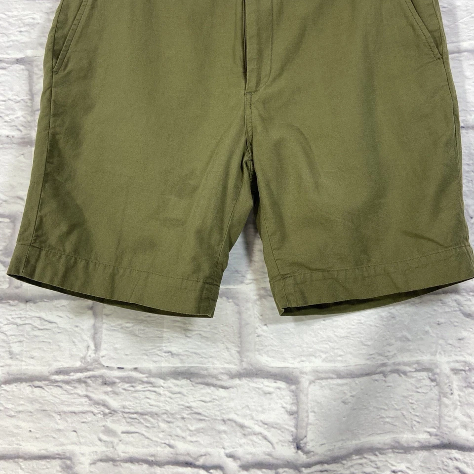 Pantalones Cortos Brooks Brothers Para Hombre 34 Verde Oliva Chino Frente Plano Mezcla de Lino Foto 3 de 4