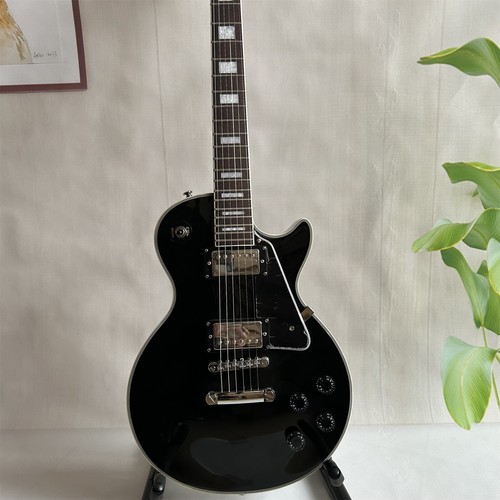 Guitarra Eléctrica Personalizada LP Cuerpo Sólido Cuerpo Negro Brillante Cromo Herrajes 6 Cuerdas - Imagen 4 de 13