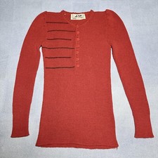 Vintage 1970s JAP Diffusion Caroll Rib Knit Button Italian Sweater Women  s Sz 1