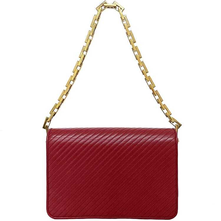 Saint Laurent Borsa Semi Spalla Rossa 314510 Buone Condizioni Borsa a Tracolla Catena