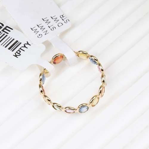 Anillo De Eternidad Completa De Zafiro Multicolor Redondo De 18k Oro Amarillo - Imagen 6 de 7