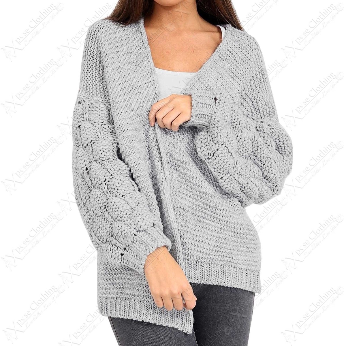 New Women Bobble Knit Sleeve Cardigan Ladies High Street Winter Jumper  Sweaters | eBay