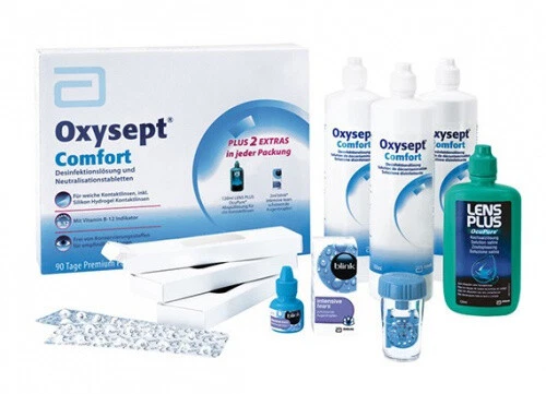 AMO Oxysept Comfort Premium B12 - Premium Pack (3x300ml + 120ml + 90 Tabletten)