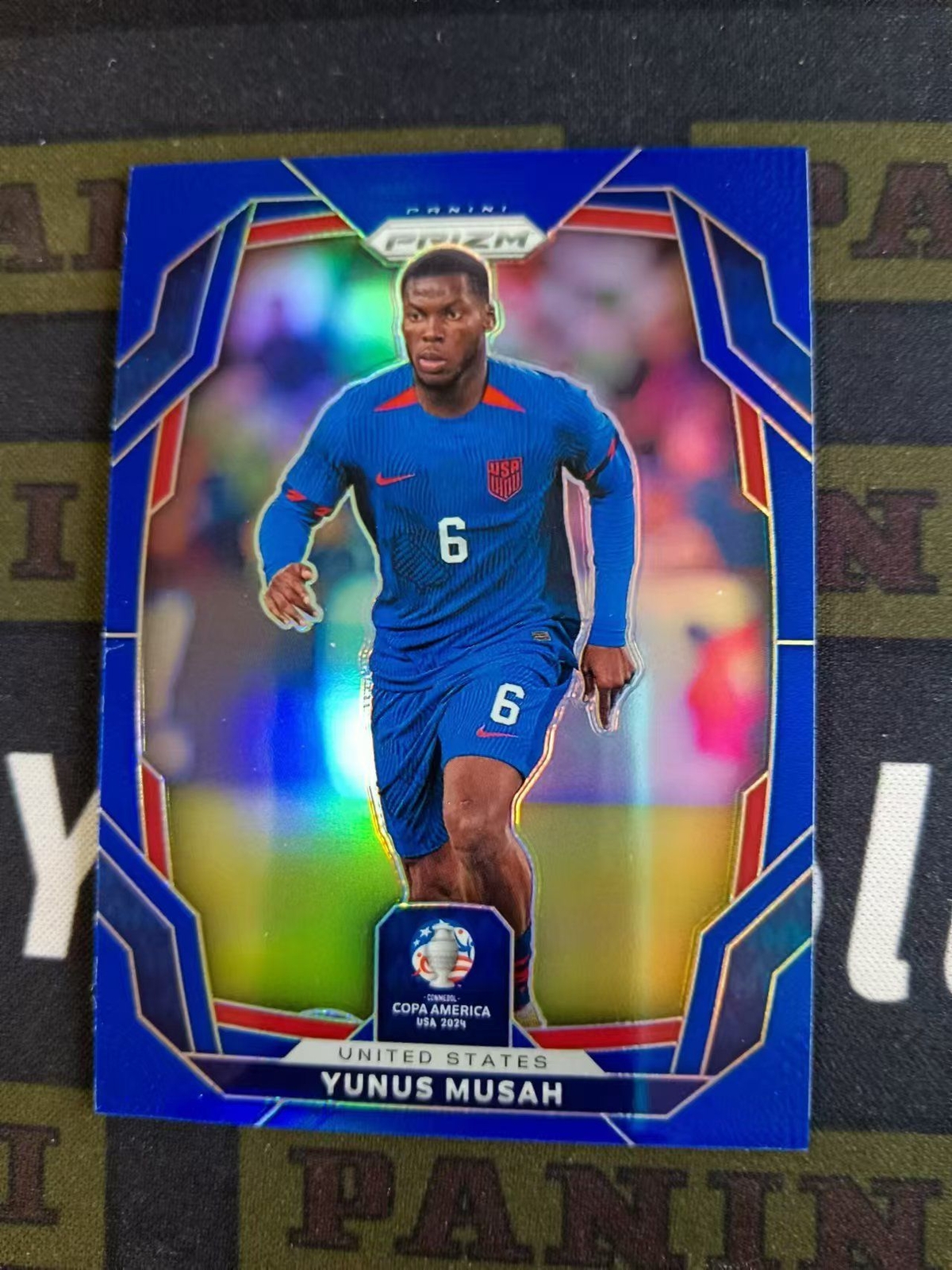2024 Panini Prizm Copa America Yunus Musah Blue 22/110 USA USMNT AC Milan