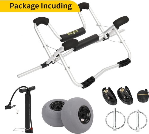 Kayak Beach Cart with 12" Balloon Wheels Free Pump Ratchet Straps Canoe Trolley - Picture 7 of 7