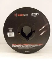 Blackweb 250' Rg6 Quad Shield Coaxial Cable Roll COAX TV Audio -Video Connection