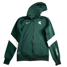 Michigan State Spartans Jacket Adult Small Green Full Zip Hoodie Nike Team Mens