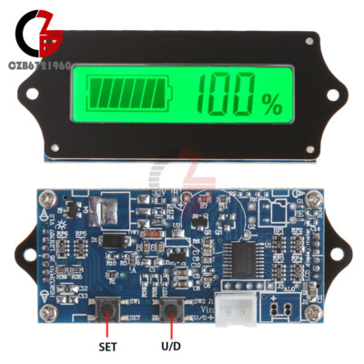 12V 24V 36V 48V 2S-15S Li-ion Lead-Acid Battery Indicator Board LCD backlight