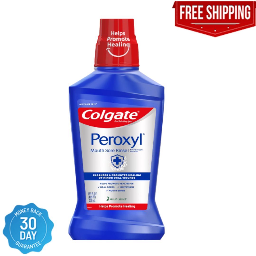 Colgate Peroxyl Antiseptic Mouthwash and Mouth Sore Rinse, 1.5