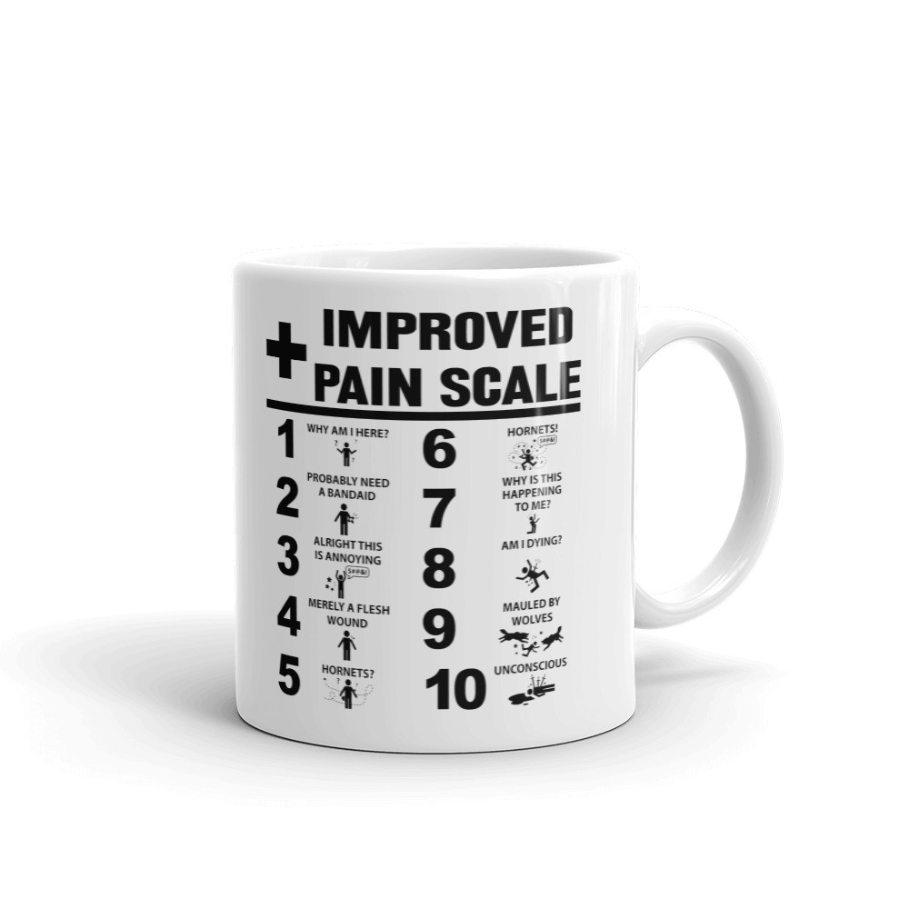 Nurse Improved Pain Scale Funny Coffee Tea Ceramic Mug Office Work Cup Gift