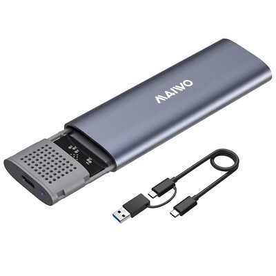 MAIWO M.2 NVMe SSD Enclosure, USB 3.1 GEN2 10Gbps Support UASP Trim, 8TB Capa...