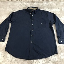 Vintage Chaps Ralph Lauren CRL Shirt Mens Large Button Oxford OCBD Dress Blue